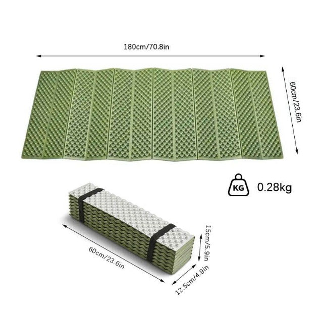 FLYTOP Trekking Folding Mat Lite weight Portable XPE Insulation Moisture-Proof Pad, Outdoor Ultralight Foam Foam Aluminum Foil Double Color Sleeping Pad Outdoor Leisure Gear