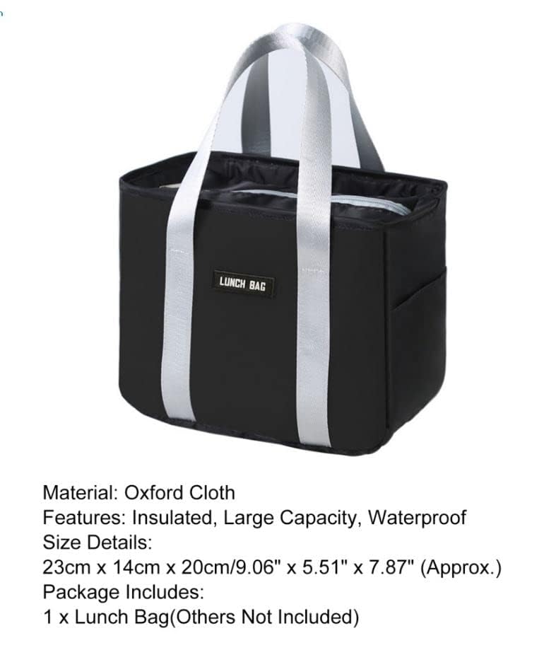 Insulated Lunch Bag, multicolor, Thermal Tote for Food Transport