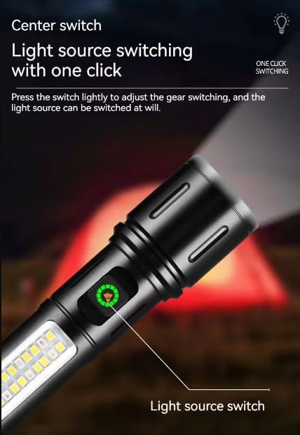 FLYTOP EDC Flashlight Mini Telescopic Zoom Usb Rechargeable Cob High Lumens Waterproof White Led Torch Light Tactical Flashlight