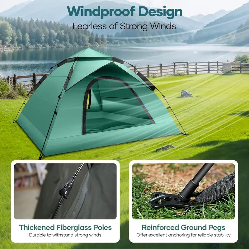 Instant Pop-Up Camping Tent for 2β3 People | Waterproof & UV-Protected Sun Shelter