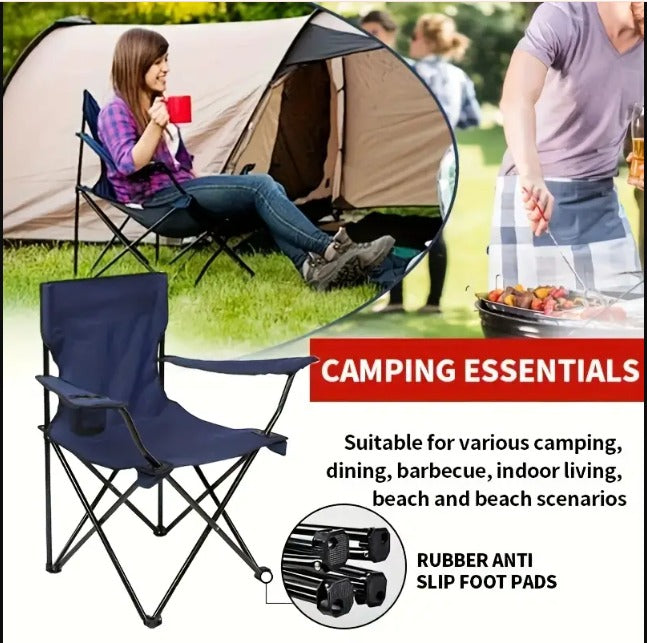 FLYTOP Heavy-Duty Foldable Camping Chair with Cup Holder & Carry Bag