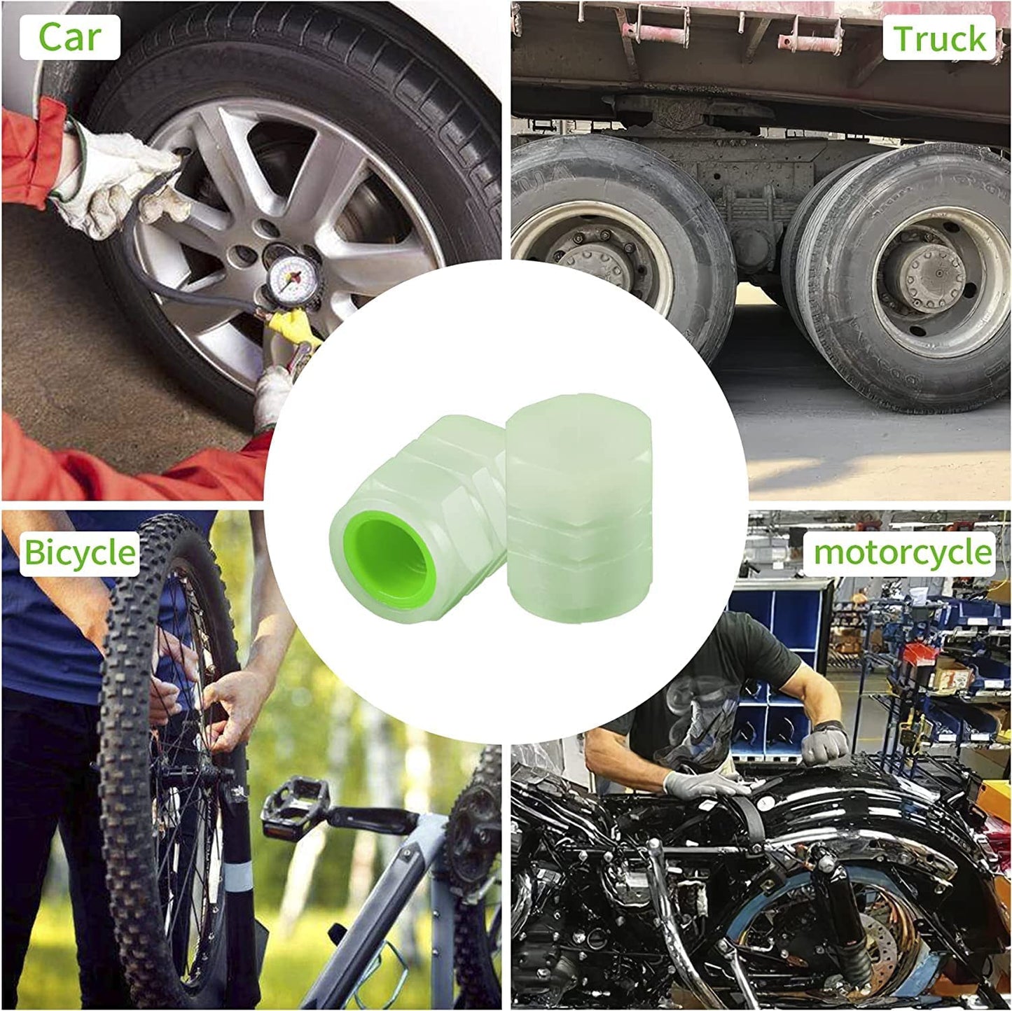 Fluorescent Car Tire Air Stem Covers – Anti-Corrosion & Easy-Grip