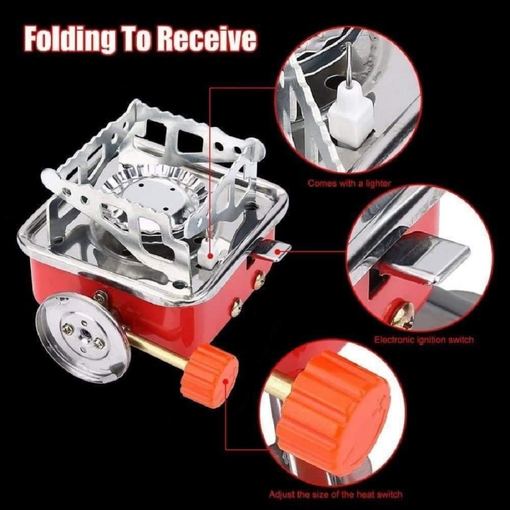 Compact 2800W Red Camping Stove – Portable Gas Burner | FLYTOP
