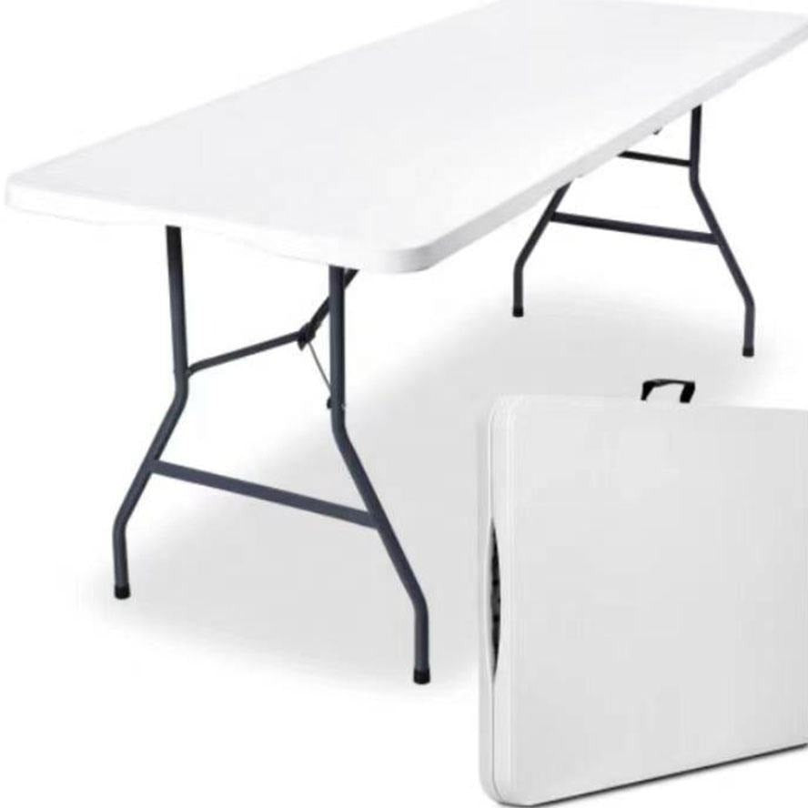 FLYTOP Portable Folding Camping Table, Picnic Table Fold in Half Plastic Picnic Desk with Handle for Indoor Outdoor