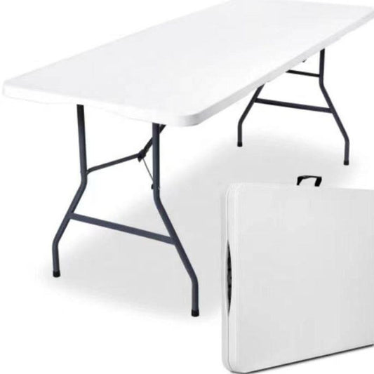 FLYTOP Portable Folding Camping Table, Picnic Table Fold in Half Plastic Picnic Desk with Handle for Indoor Outdoor