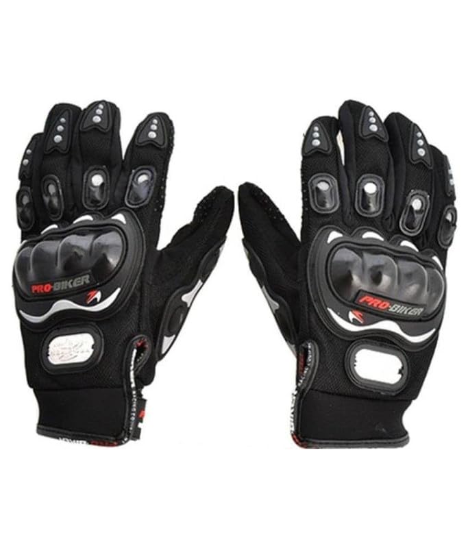 Black Biker Protective Full Finger Gloves Anti-Skid Surface Breathable Bike Riding Glove for Motorcycle, Cycling, Climbing Mountaineering, Hiking