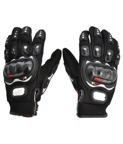 Black Biker Protective Full Finger Gloves Anti-Skid Surface Breathable Bike Riding Glove for Motorcycle, Cycling, Climbing Mountaineering, Hiking