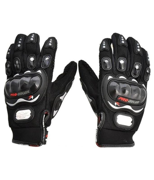 Black Biker Protective Full Finger Gloves Anti-Skid Surface Breathable Bike Riding Glove for Motorcycle, Cycling, Climbing Mountaineering, Hiking