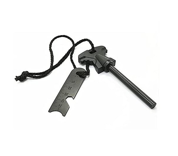 FLYTOP 4.25 Inch Flint Fire Starter, Survival Ferro Rods Starter with Easy Grip Handle and Multifunction Striker, Waterproof Flint Fire Can be Struck 15000 Times for Camping, Hiking