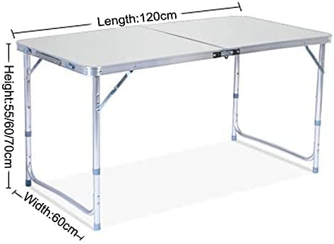 FLYTOP Aluminum Folding Table, Portable Camping Table 4 Foot Lightweight Foldable Table Height Adjustable for Party Picnic Dining Outdoor Indoor Use