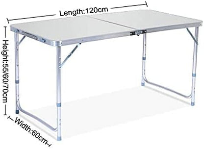 FLYTOP Aluminum Folding Table, Portable Camping Table 4 Foot Lightweight Foldable Table Height Adjustable for Party Picnic Dining Outdoor Indoor Use