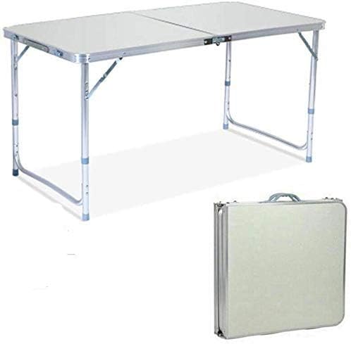 FLYTOP Aluminum Folding Table, Portable Camping Table 4 Foot Lightweight Foldable Table Height Adjustable for Party Picnic Dining Outdoor Indoor Use