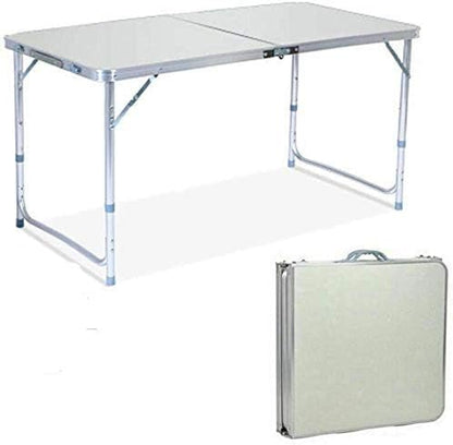FLYTOP Aluminum Folding Table, Portable Camping Table 4 Foot Lightweight Foldable Table Height Adjustable for Party Picnic Dining Outdoor Indoor Use