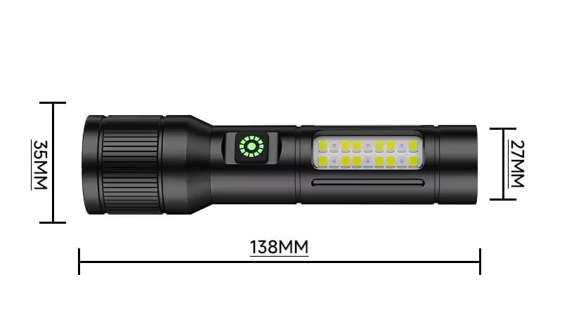 FLYTOP EDC Flashlight  Mini Telescopic Zoom Usb Rechargeable Cob High  Lumens Waterproof White Led Torch Light Tactical  Flashlight