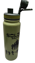 Soldier Brusher Military Style Water Bottle, 900ml, Army Green, Stainless Steel