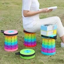 FLYTOP Lightweight Plastic Collapsible Retractable Camping Stool Telescopic Design for Outdoor