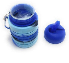 Foldable Silicon Water Bottle, 550ml, Blue, Silicone.(blue)