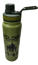 Soldier Brusher Military Style Water Bottle, 900ml, Army Green, Stainless Steel