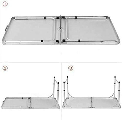 FLYTOP Aluminum Folding Table, Portable Camping Table 4 Foot Lightweight Foldable Table Height Adjustable for Party Picnic Dining Outdoor Indoor Use