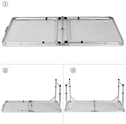 FLYTOP Aluminum Folding Table, Portable Camping Table 4 Foot Lightweight Foldable Table Height Adjustable for Party Picnic Dining Outdoor Indoor Use