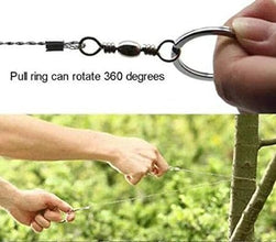 Stainless Steel Wire Saw - Emergency Survival Metal Cable Saw for Cutting Wood, PVC Pipes, and More - Compact Hand Pocket Rope Saw for Camping, Hiking, and Outdoor Adventures