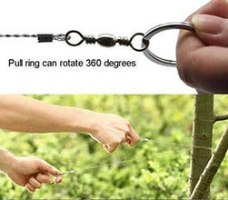 Stainless Steel Wire Saw - Emergency Survival Metal Cable Saw for Cutting Wood, PVC Pipes, and More - Compact Hand Pocket Rope Saw for Camping, Hiking, and Outdoor Adventures