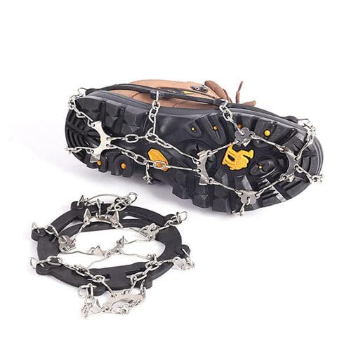 Ice Snow Anti Slip 10 Teeth Spikes Gripper Grip Cleat Shoes Overshoe Crampons.