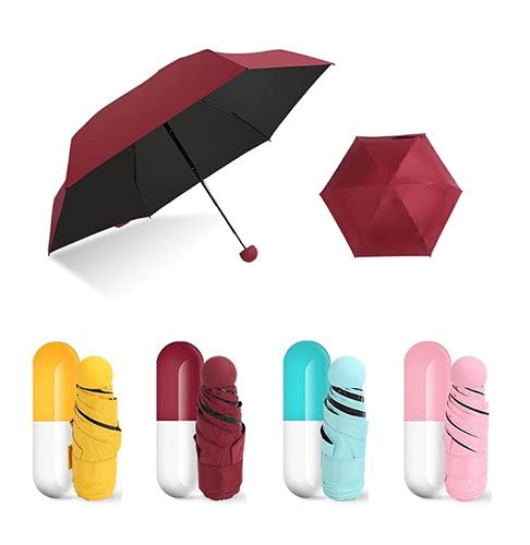 FLYTOP Folding Creative Capsule Case Umbrella Lightweight Waterproof UV Protection Mini Compact Foldable Design Travel Umbrella For Unisex
