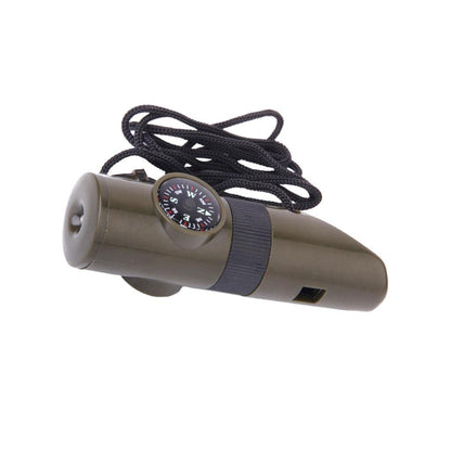 FLYTOP 7-in-1 Multifunctional Compass Flashlight Magnifier Thermometer LED Emergency Survival Whistle for Outdoor Camping Accessory | Sporting Goods | Outdoor Sports