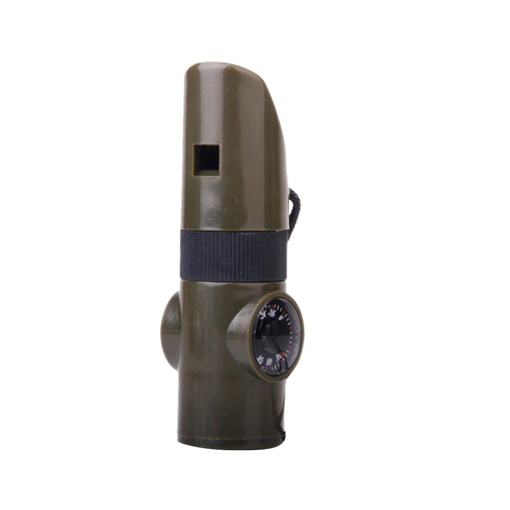 FLYTOP 7-in-1 Multifunctional Compass Flashlight Magnifier Thermometer LED Emergency Survival Whistle for Outdoor Camping Accessory | Sporting Goods | Outdoor Sports