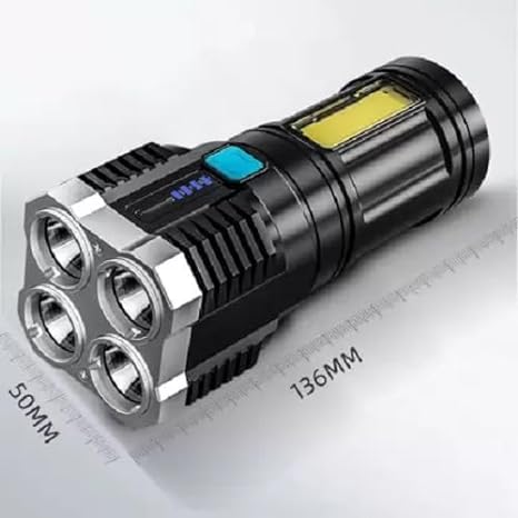 FLYTOP 4LED Flashlight | USB Rechargeable Light | Tent Light | Torch for Trekking