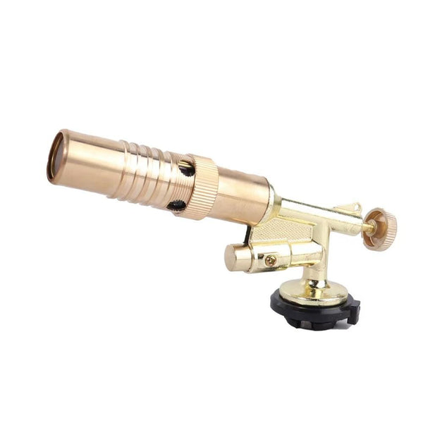 FLYTOP Professional Butane Torch Lighter, Adjustable Flame, Gold Metal Finish, Kitchen and BBQ Use