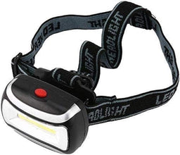 LED Headlamp, COB Light, Adjustable Elastic Band, Battery Powered, Black(Battery NOT Included)