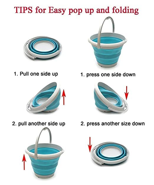 FLYTOP Square Outdoor Collapsible Bucket,Portable Folding Water Container for Kitchen Outdoor Camping Hiking Fishing Office Or Sport