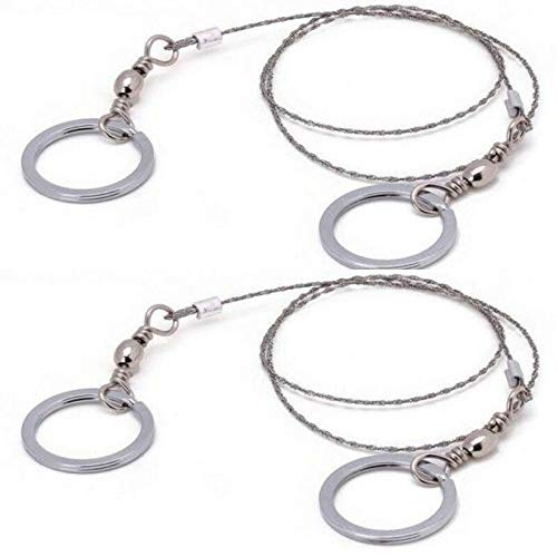 Stainless Steel Wire Saw - Emergency Survival Metal Cable Saw for Cutting Wood, PVC Pipes, and More - Compact Hand Pocket Rope Saw for Camping, Hiking, and Outdoor Adventures