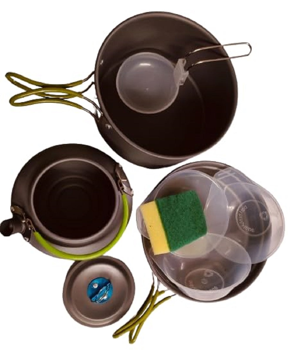 FLYTOP Camping Cookware Set Camping Gear Campfire Utensils Non-Stick Cooking Pot Pan Bowls Lightweight Travel with Storage Bag, Suitable for 2-3 People(TZ-301).