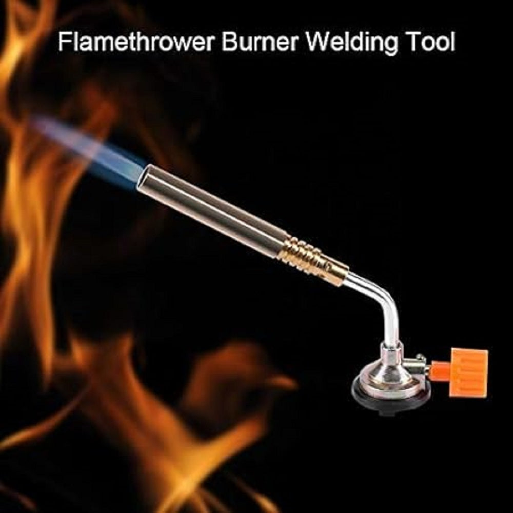 FLYTOP Adjustable Gas Blowing Torch Head, Manual Ignition  Zinc Alloy with Bright Yellow Flame, Ideal for High-Temperatu