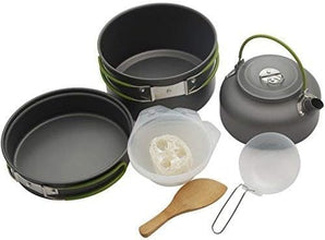 Camping Cookware Set Camping Gear Campfire Utensils Non-Stick Cooking Pot Pan Bowls Lightweight Travel with Storage Bag, Suitable for 2-3 People(TZ-301).