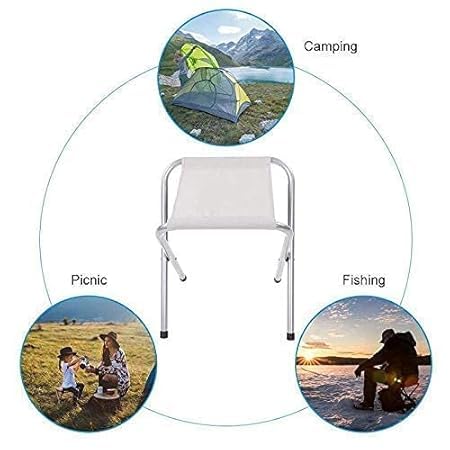 FLYTOP Portable Folding Stool, Multipurpose Foldable Oxford Cloth Beach Stool, Anti-Slip for Travelling, Hiking, Picnic, Fishing, Mini Camp Stool