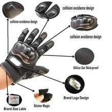 Black Biker Protective Full Finger Gloves Anti-Skid Surface Breathable Bike Riding Glove for Motorcycle, Cycling, Climbing Mountaineering, Hiking