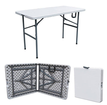 FLYTOP Portable Folding Camping Table, Picnic Table Fold in Half Plastic Picnic Desk with Handle for Indoor Outdoor