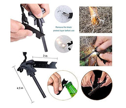 FLYTOP 4.25 Inch Flint Fire Starter, Survival Ferro Rods Starter with Easy Grip Handle and Multifunction Striker, Waterproof Flint Fire Can be Struck 15000 Times for Camping, Hiking