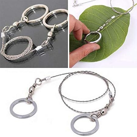 Stainless Steel Wire Saw - Emergency Survival Metal Cable Saw for Cutting Wood, PVC Pipes, and More - Compact Hand Pocket Rope Saw for Camping, Hiking, and Outdoor Adventures