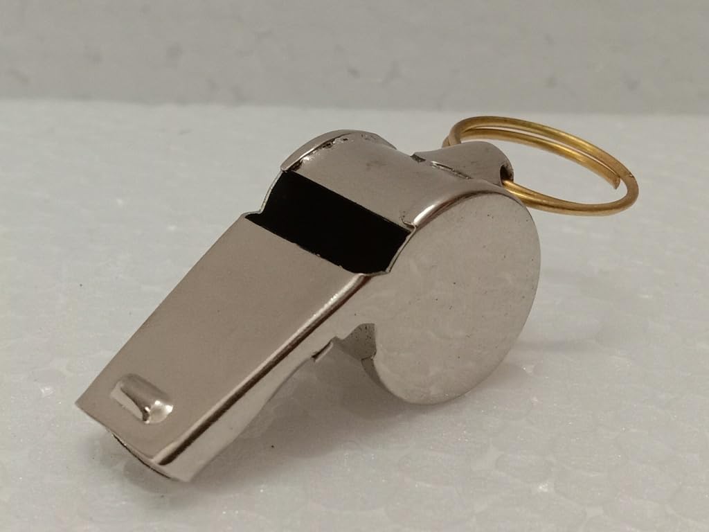 FLYTOP Whistle  Stainless Steel Sports Whistles with Lanyard Loud Crisp Sound Whistles Great for Coaches Referees Officials and Traffic Police 1PC