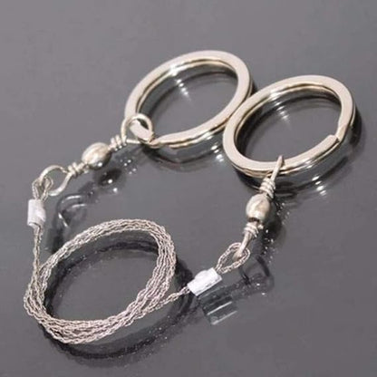 Stainless Steel Wire Saw - Emergency Survival Metal Cable Saw for Cutting Wood, PVC Pipes, and More - Compact Hand Pocket Rope Saw for Camping, Hiking, and Outdoor Adventures
