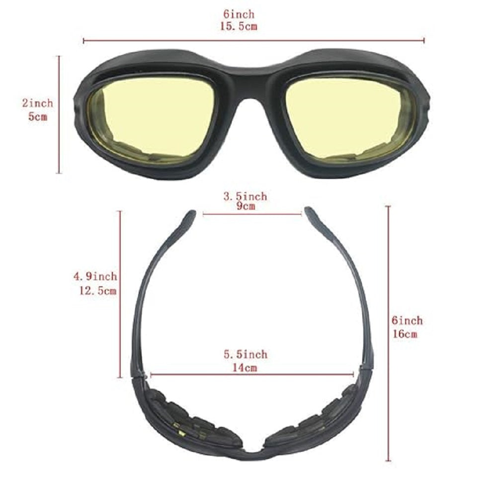 FLYTOP Tactical Poly-carbonate glass UV400 Protective Lenses Goggles (BLACK)