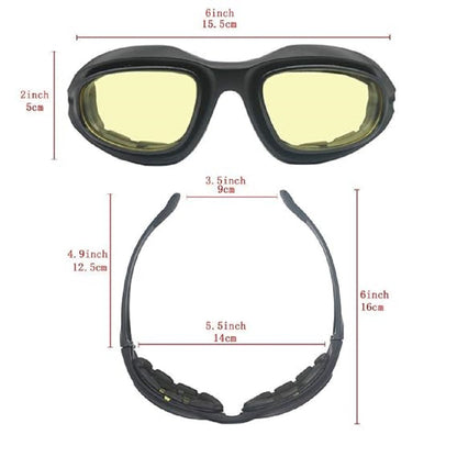 FLYTOP Tactical Poly-carbonate glass UV400 Protective Lenses Goggles (BLACK)