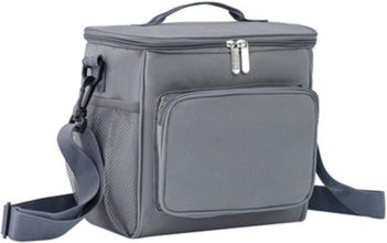 Lunch Bag Rexine Thermal Insulated Tiffin Bag with Bottle Holder Waterproof Top Handle Front Pocket Lunch Bag for Office