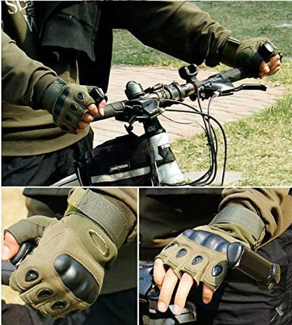 Tactical Gloves for Men and Women, Summer Half Finger Outdoor Work Gloves for Sports Motorcycle Cycling Tactical Training Hiking Camping Climbing