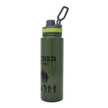 Soldier Brusher Military Style Water Bottle, 900ml, Army Green, Stainless Steel